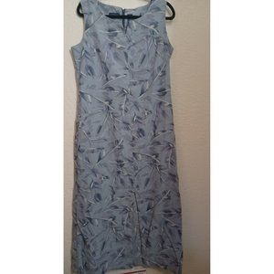 Liz Claiborne Lizsport Maxi Shift Dress Womens Size 12 Rayon Floral Front Slit
